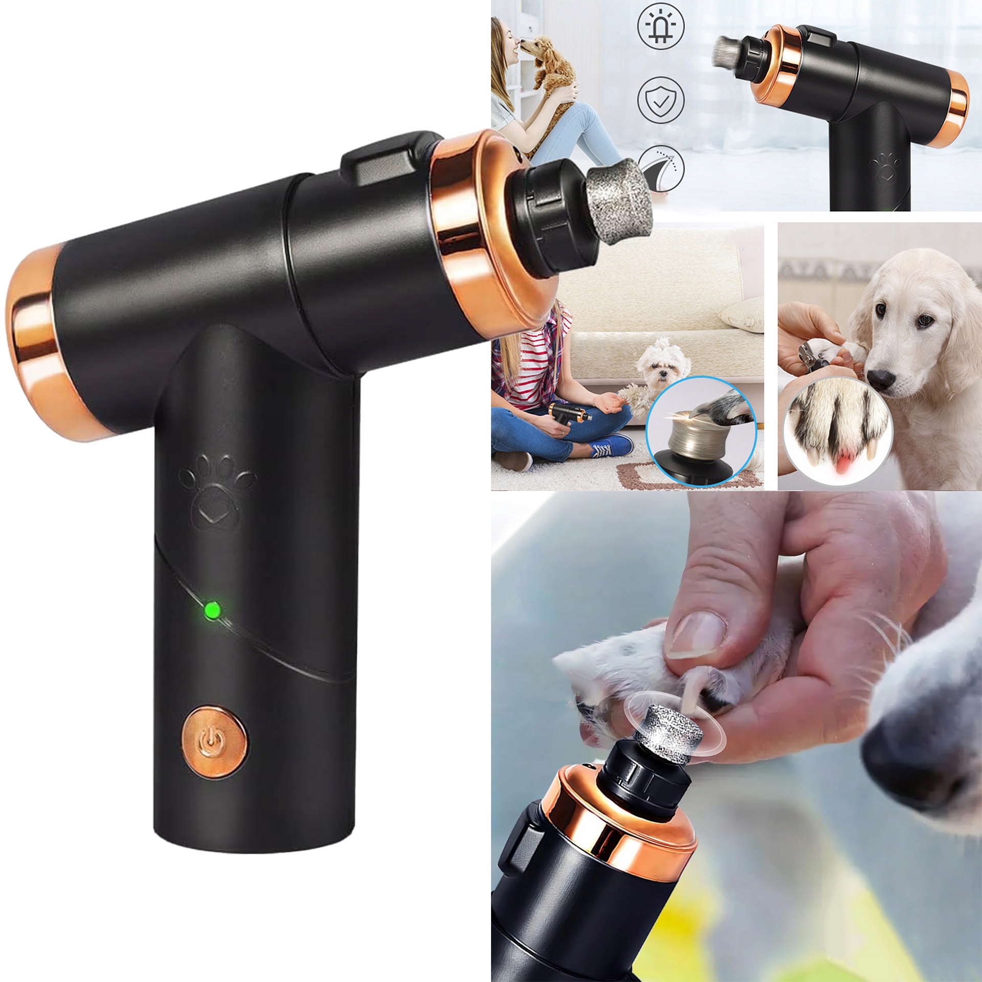 Levně Usb dobíjecí bruska na nehty pro domácí mazlíčky Led světlo bezpečné pro psy a kočky