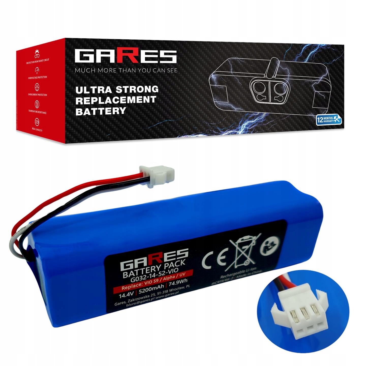 Akumulátor Gares pro Proscenic M7 Pro M8 Pro 14,4V 5,2Ah