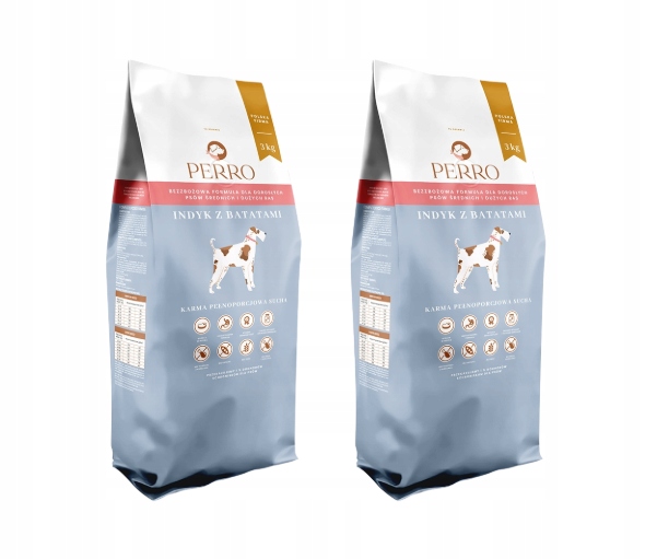 Levně Perro Krůta s batáty 2x3 kg Set bezobilné krmivo pro střední a velká plemena