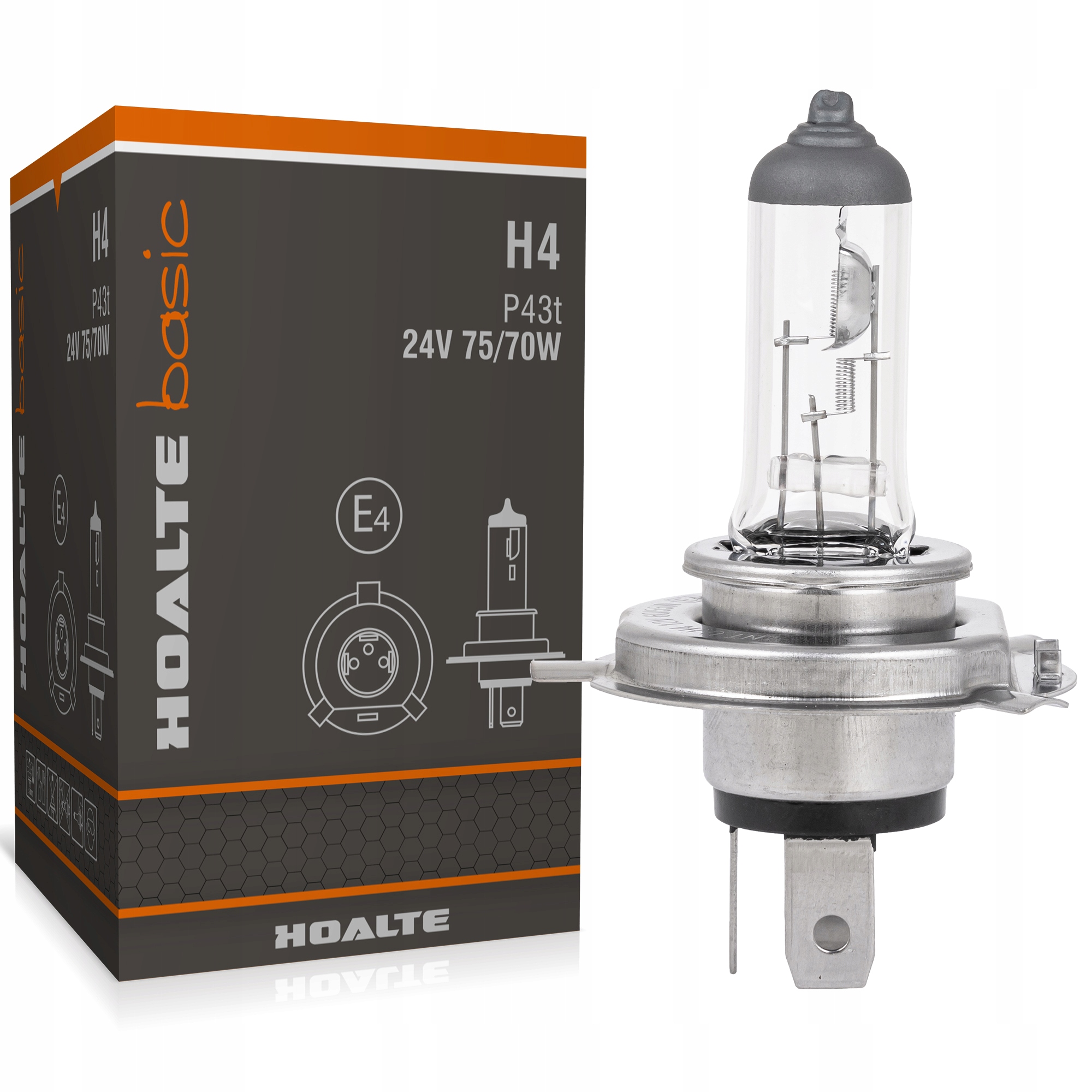 

Żarówka H4 24V 75/70W Clear P43t homologacja E4