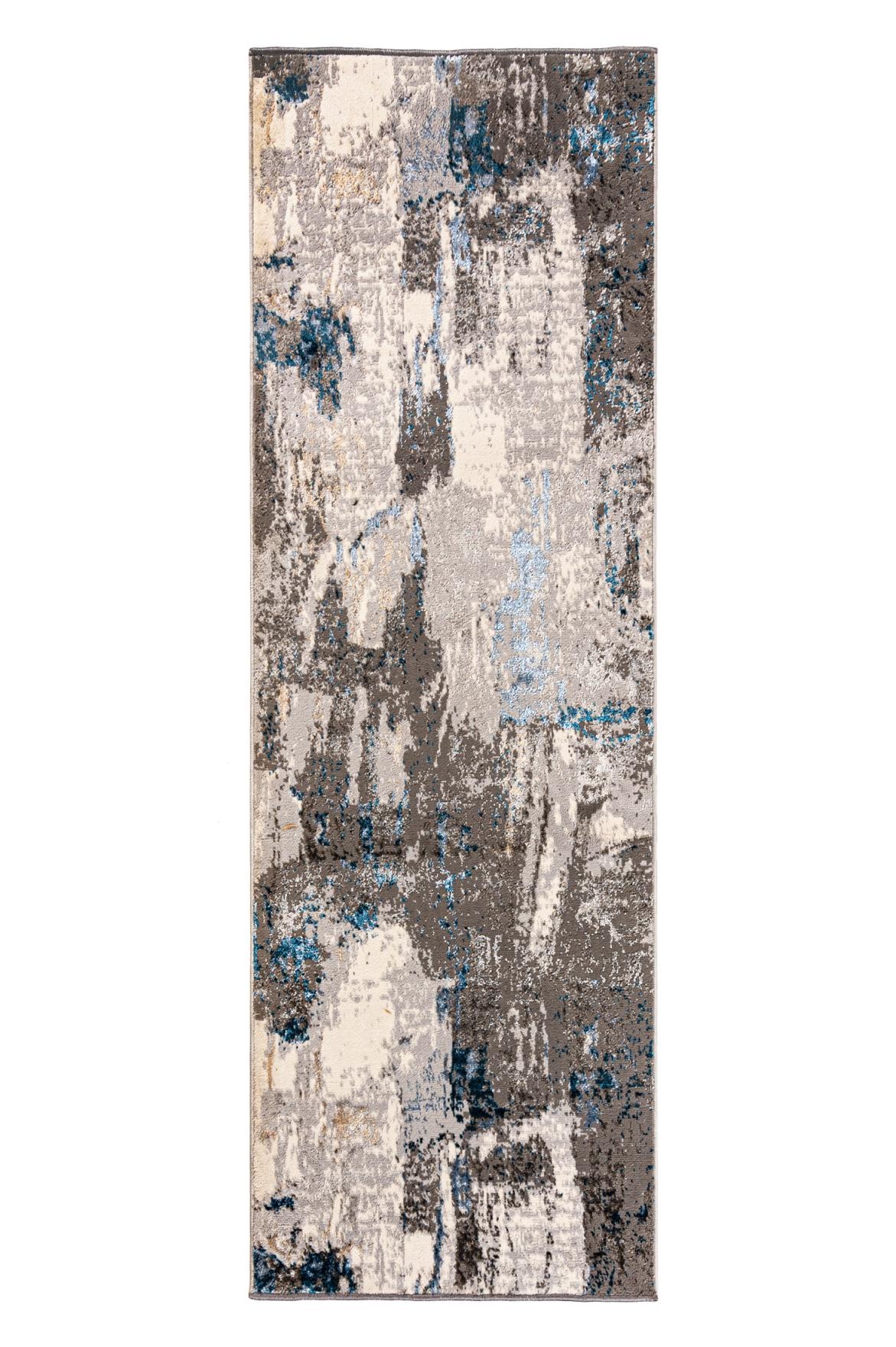 Chodnik szary 60x200cm abstrakcyjny nowoczesny miękki ogrzewanie podłogowe