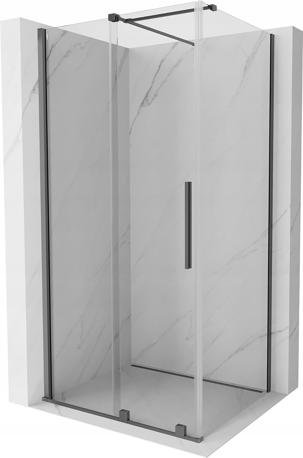 Mexen Velar Kabina Prysznicowa Rozsuwana 90X80 CM Transparent Gun Metal