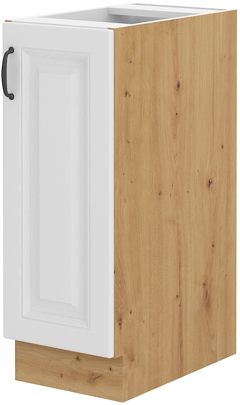 Stojící kuchyňská skříňka 30 Cargo s košem. Bílá Dub Artisan.