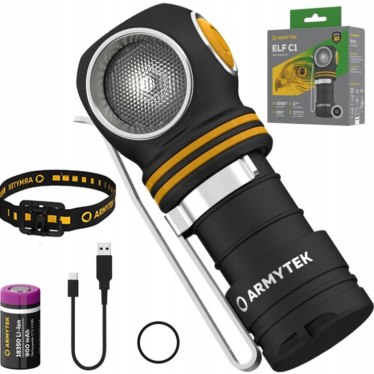 Armytek Latarka Akumulatorowa Elf C1 Usb-c Barwa Zimna 1000lm 103m