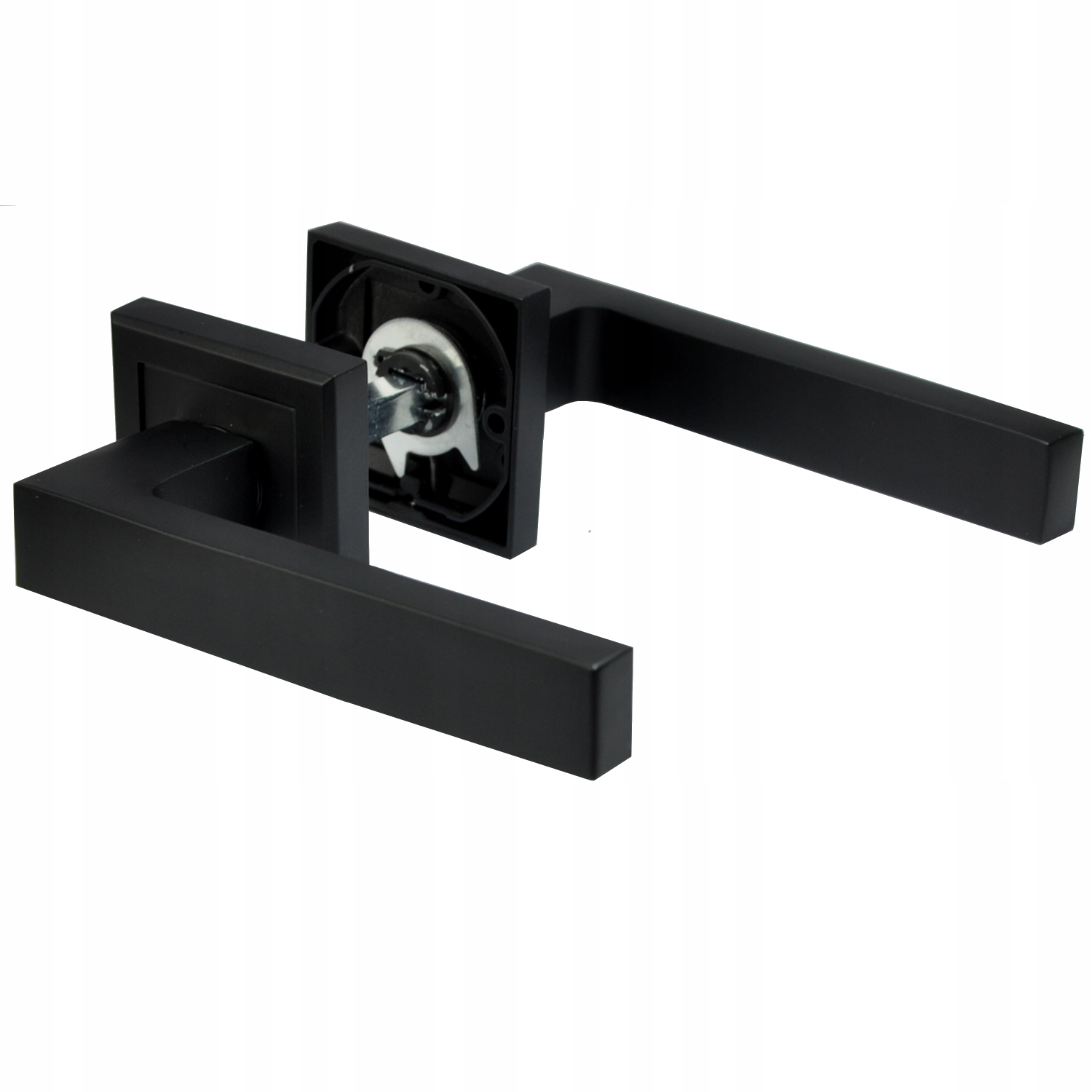 KLAMKA CZARNA DRZWIOWA ZE WSPOMAGANIEM SPRĘŻYNOWYM Kod producenta brak