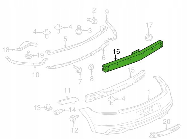 BELKA TYLNA MITSUBISHI ECLIPSE 4G 2 4 3 8 2006 12 Part number 6410A667