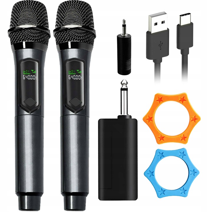 Bezdrátový dynamický nabíjecí mikrofon 50M Karaoke Jack Mini Jack 2ks