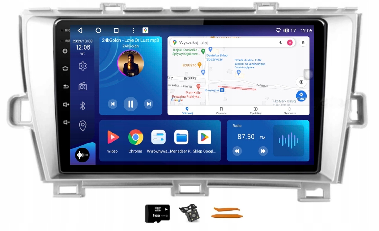Rádio Android Navigácia Qled Carplay Lte 64GB Gps Dsp Toyota Prius 3 09-15