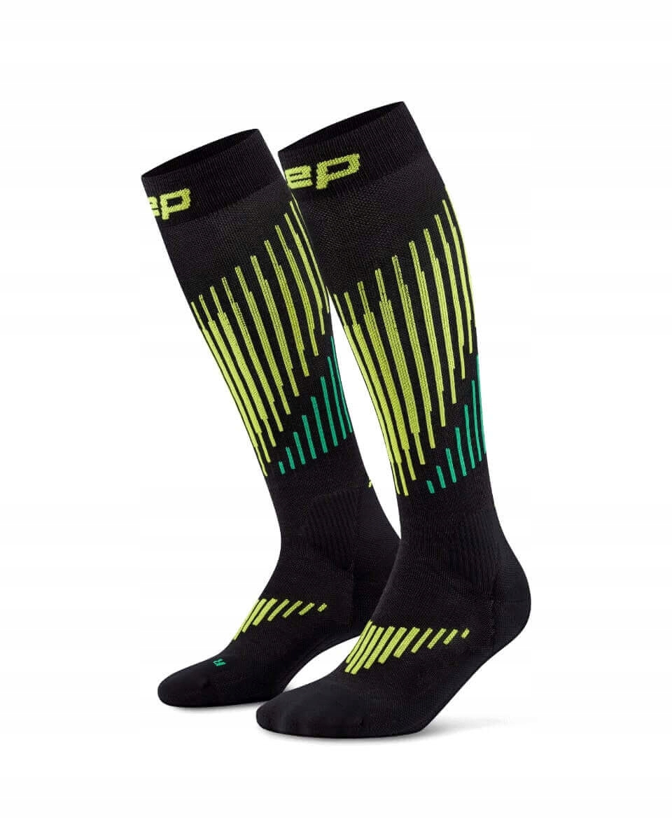 Cep ponožky Core Run s vlnou Merino dámské, černo zelené, velikost L