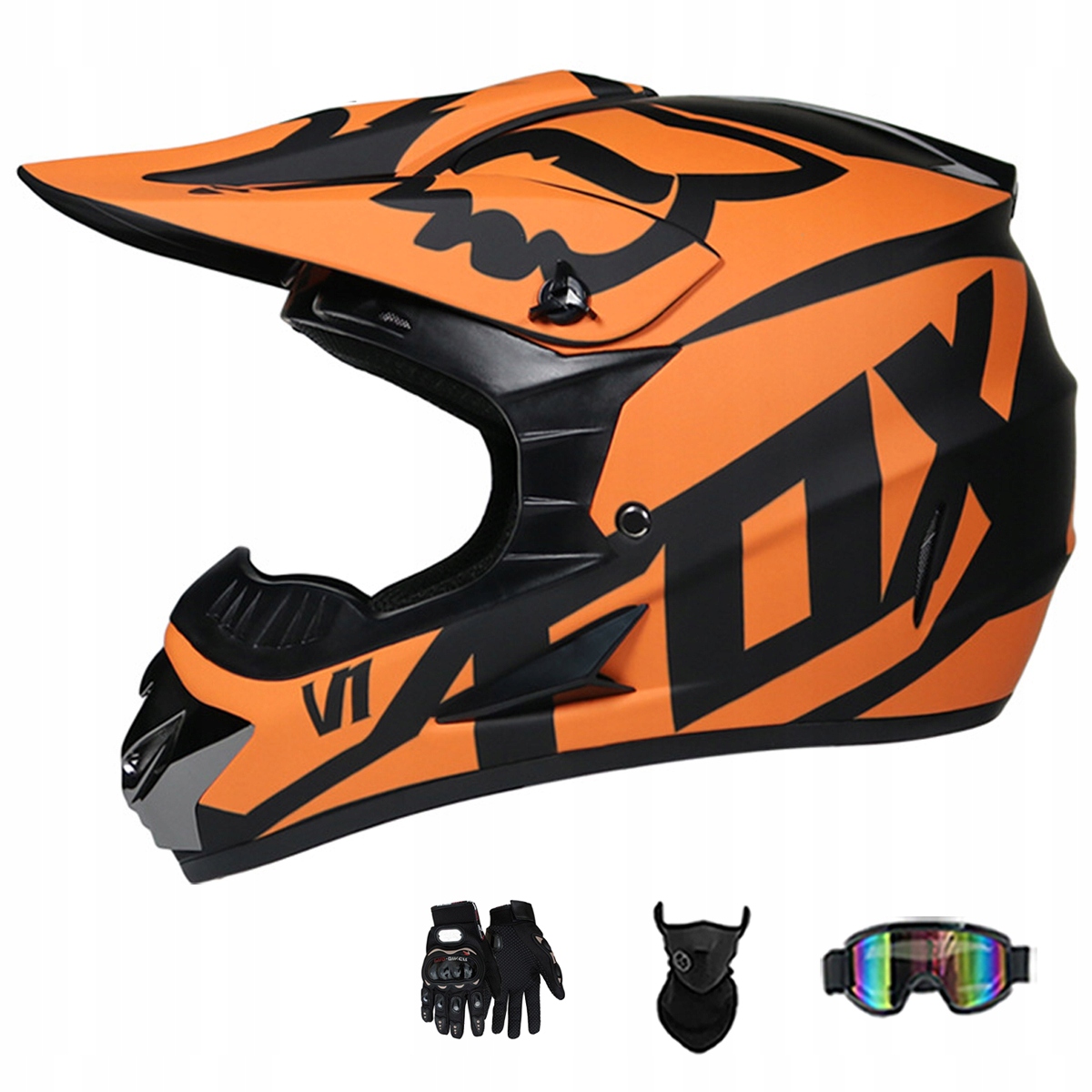 Motocyklová Přilba Lehká Enduro Quada Brýle Rukavice Maska M