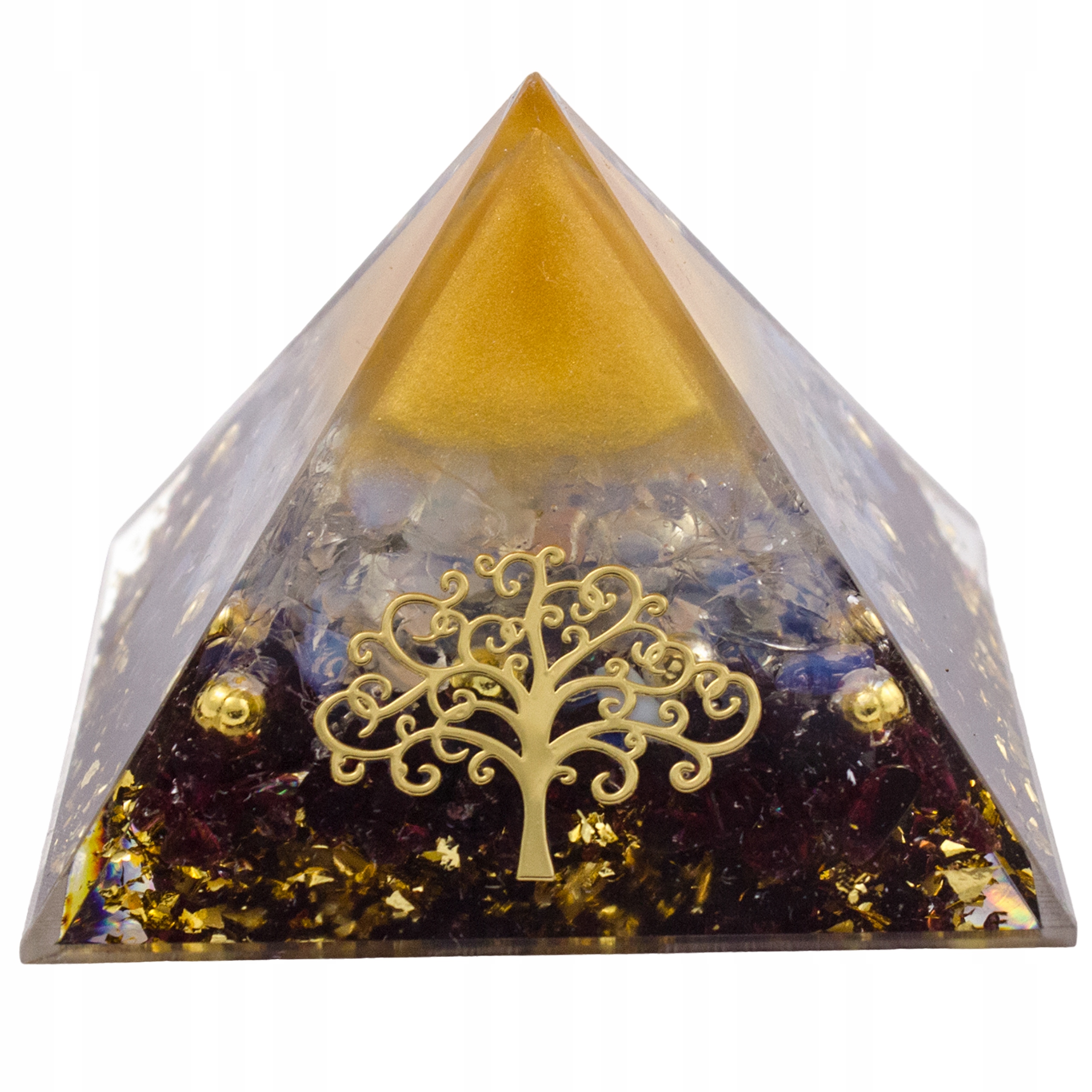 Krásná Pyramida Orgonit Granátové Jablko Křišťál Opal Života 7*5cm Feng Shui Života