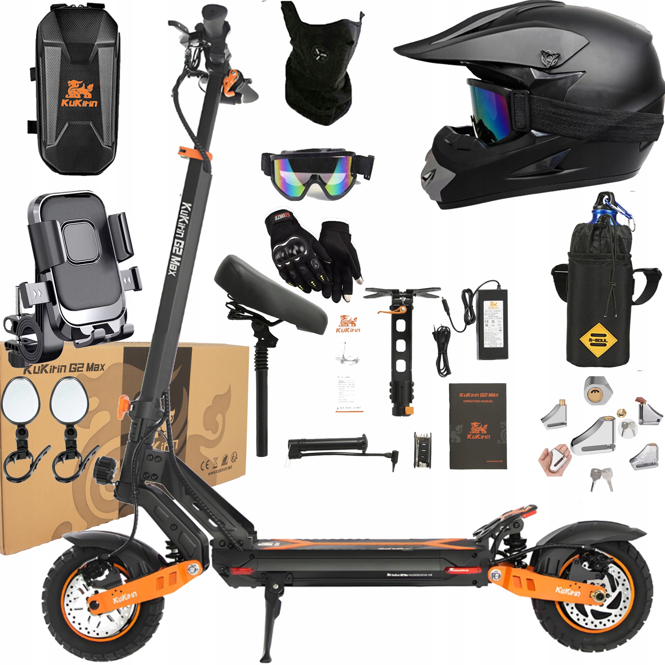 Elektrické vozidlo Kukirin G2 Max 1200W 55KM/H 80KM 20Ah48V 10'' 2025 Pl