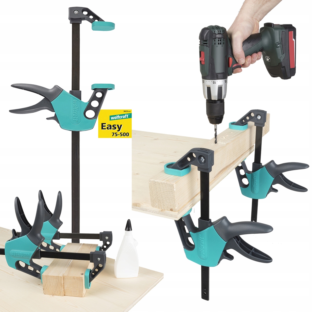 Ścisk stolarski szynowy Ehz Easy 500 mm wolfcraft 3023000