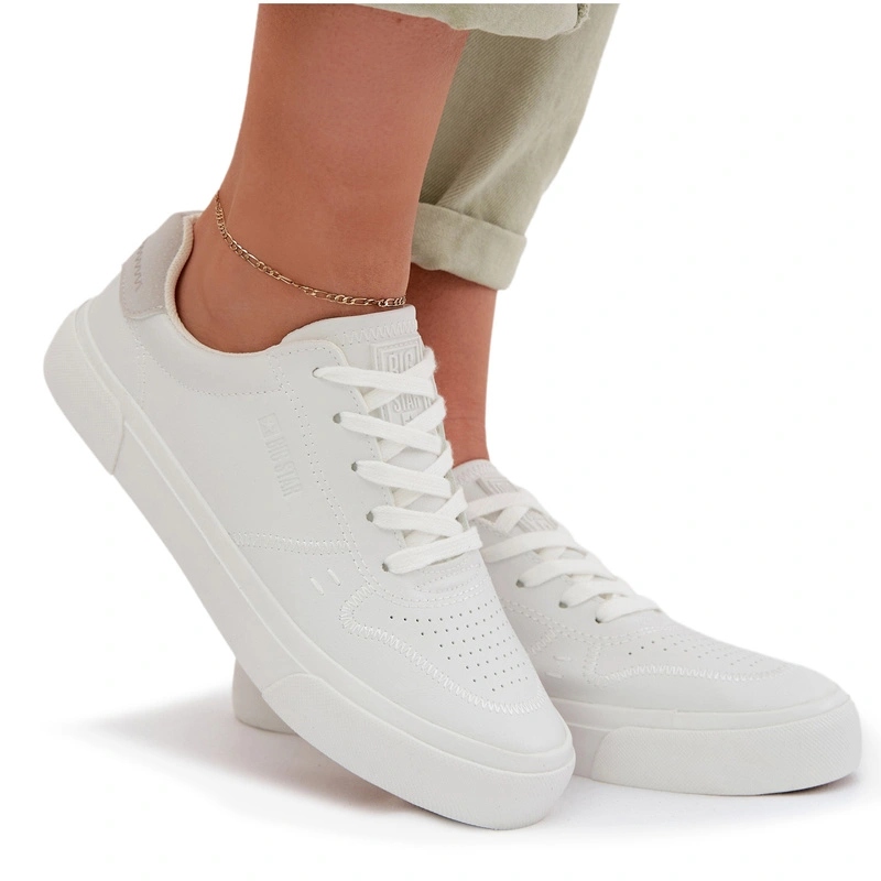 Sportovní Boty Tenisky Polobotky Big Star Dámské Šněrovací Bílé 38