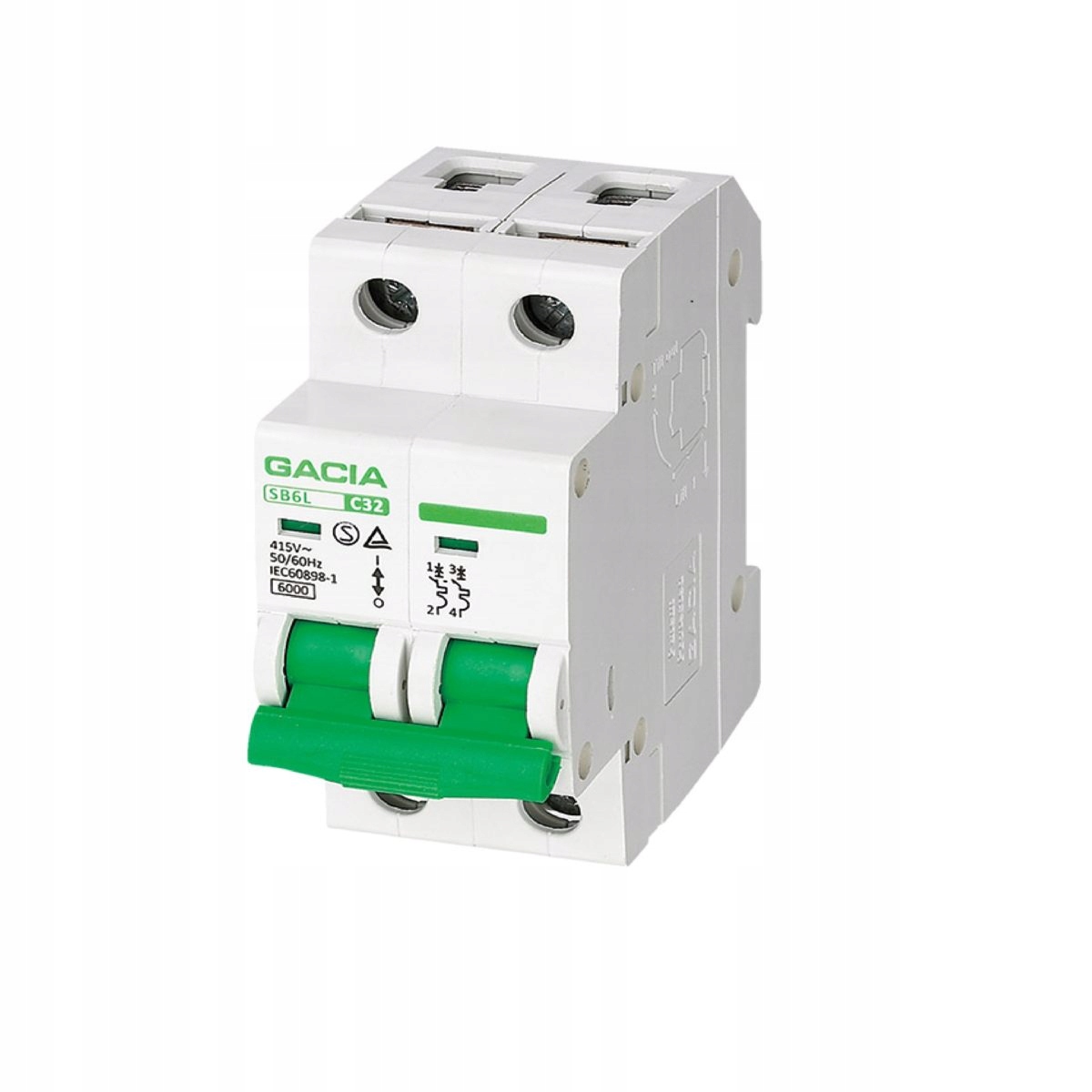 

Wyłącznik nadprądowy Gacia SB6L B 2P 20A