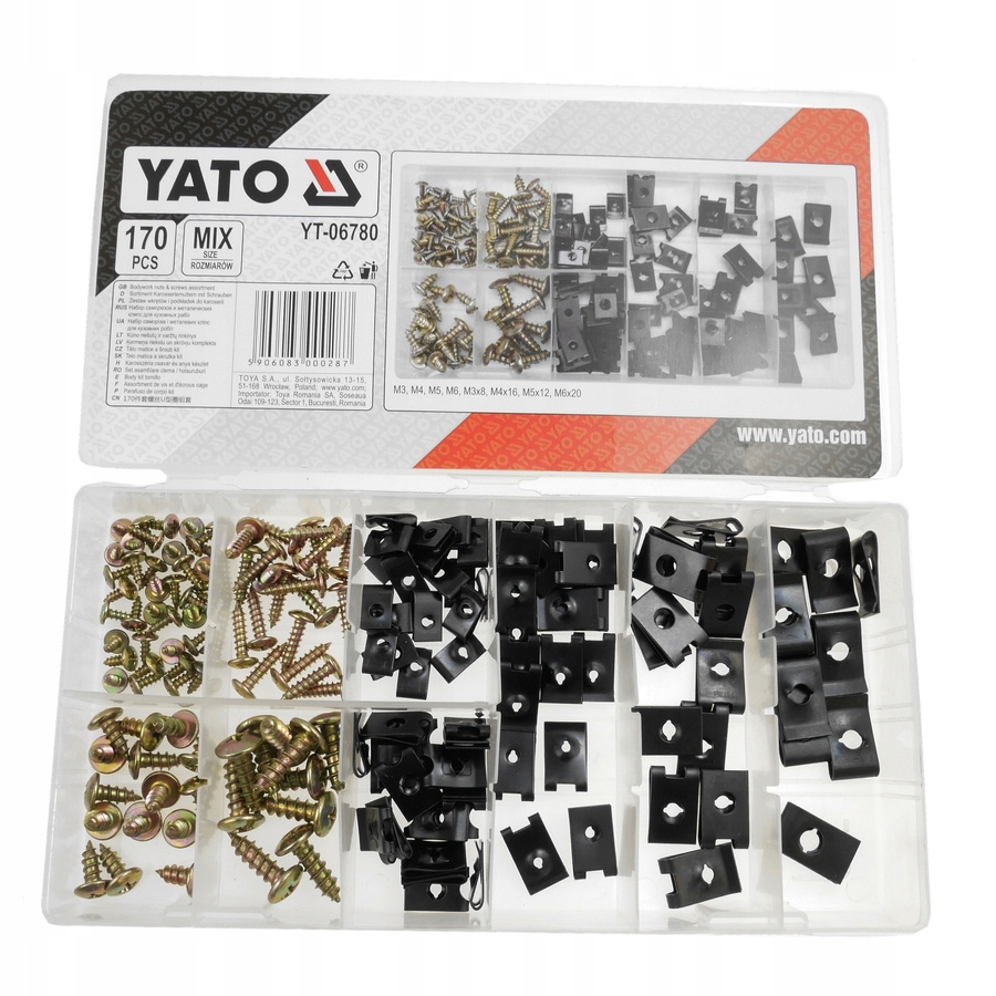 Yato Zestaw Wkrętów Podkładek Do Karoserii 170szt