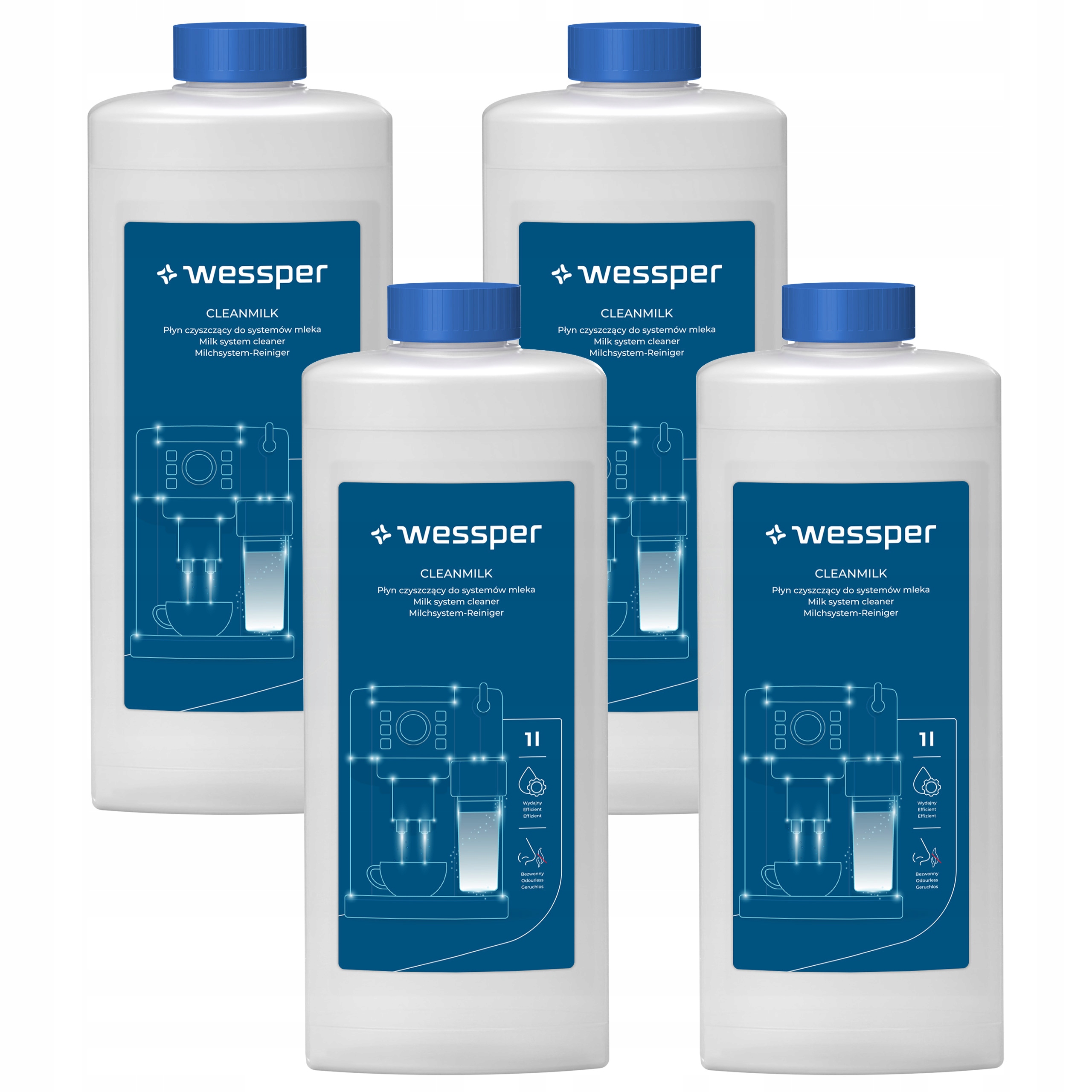 Wessper płyn do czyszczenia obiegu mleka w ekspresach do kawy 1L 4x