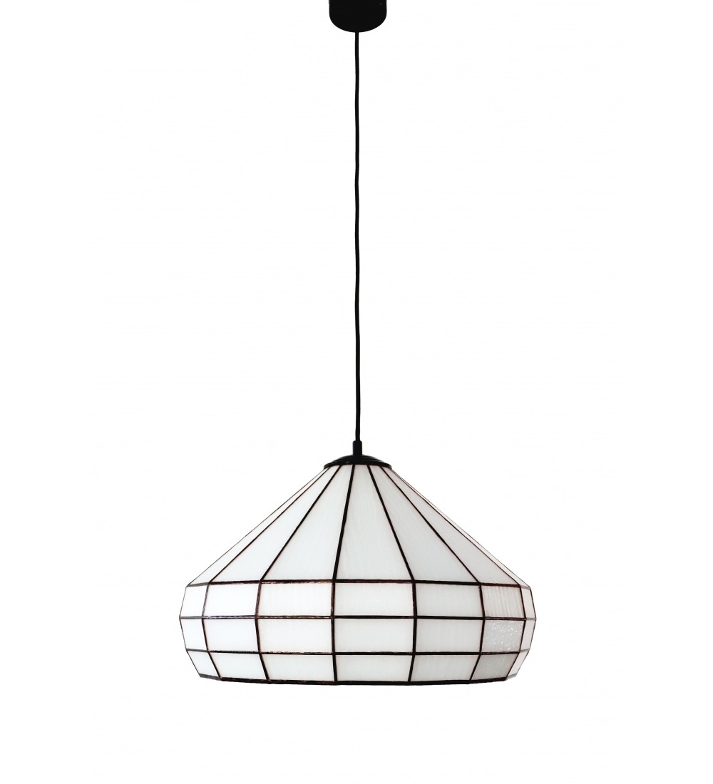 Závesná vitrážová lampa ArtDec F3 Ø40