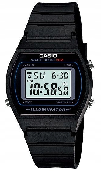 Vodotěsné Podsvícené Černé Hodinky Casio Retro W-202-1AVEF