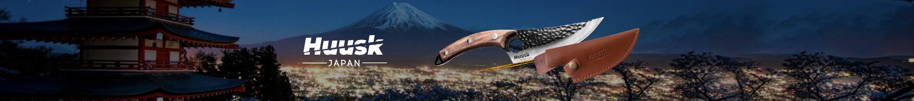 NÓŻ KUCHENNY JAPOŃSKI UNIWERSALNY DO MIĘSA I SIEKANIA WARZYW HUUSK - HAARKO Materiał uchwytu drewno