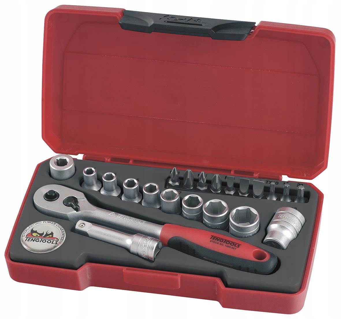 Sada nástrčných kľúčov so štvorcovým úchopom 1/4" Teng Tools T1422