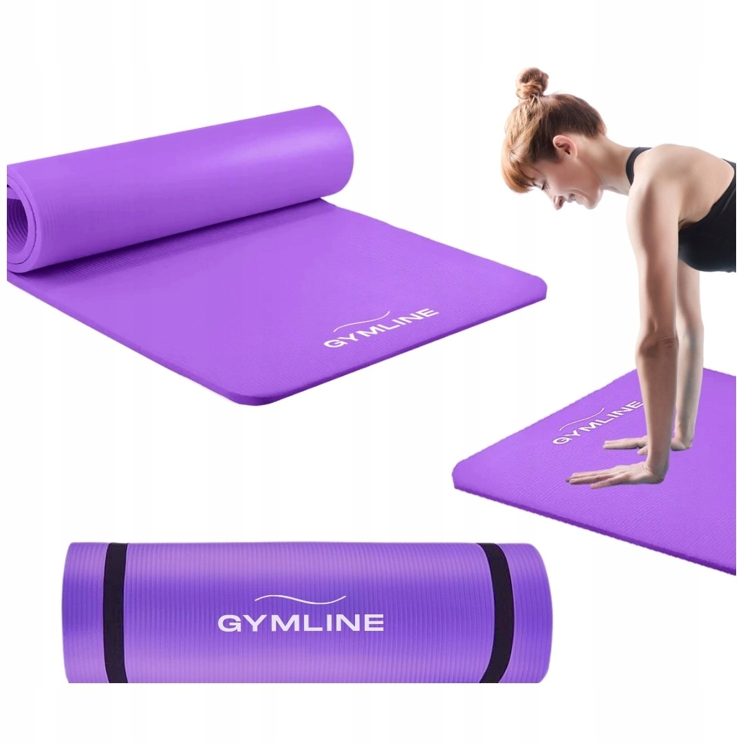 Mata do ćwiczeń Gimnastyczna 180x60 cm Nbr 1,5 cm fioletowa do Jogi Fitness