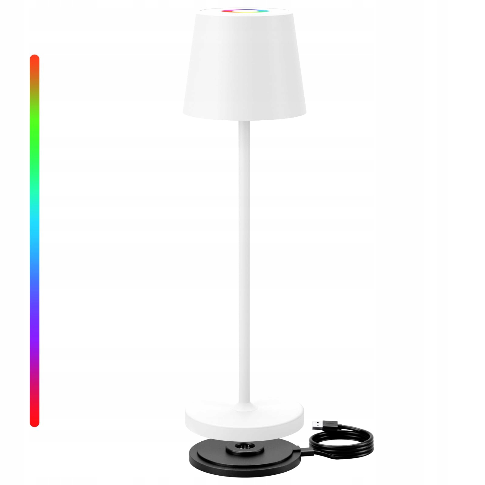 KEEPOO BEZPRZEWODOWA LAMPA STOŁOWA LED 2700K+RGB BIAŁA