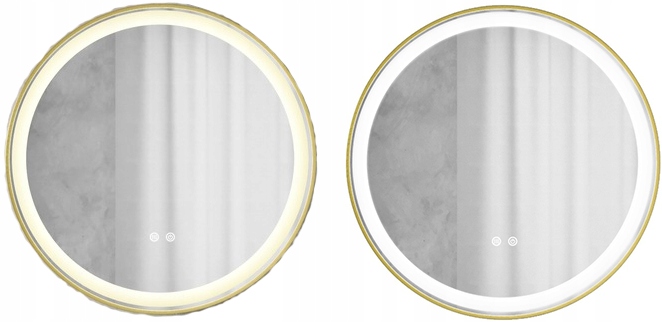 Okrúhle podsvietené zlaté energeticky úsporné Led zrkadlo 80x80 Carina