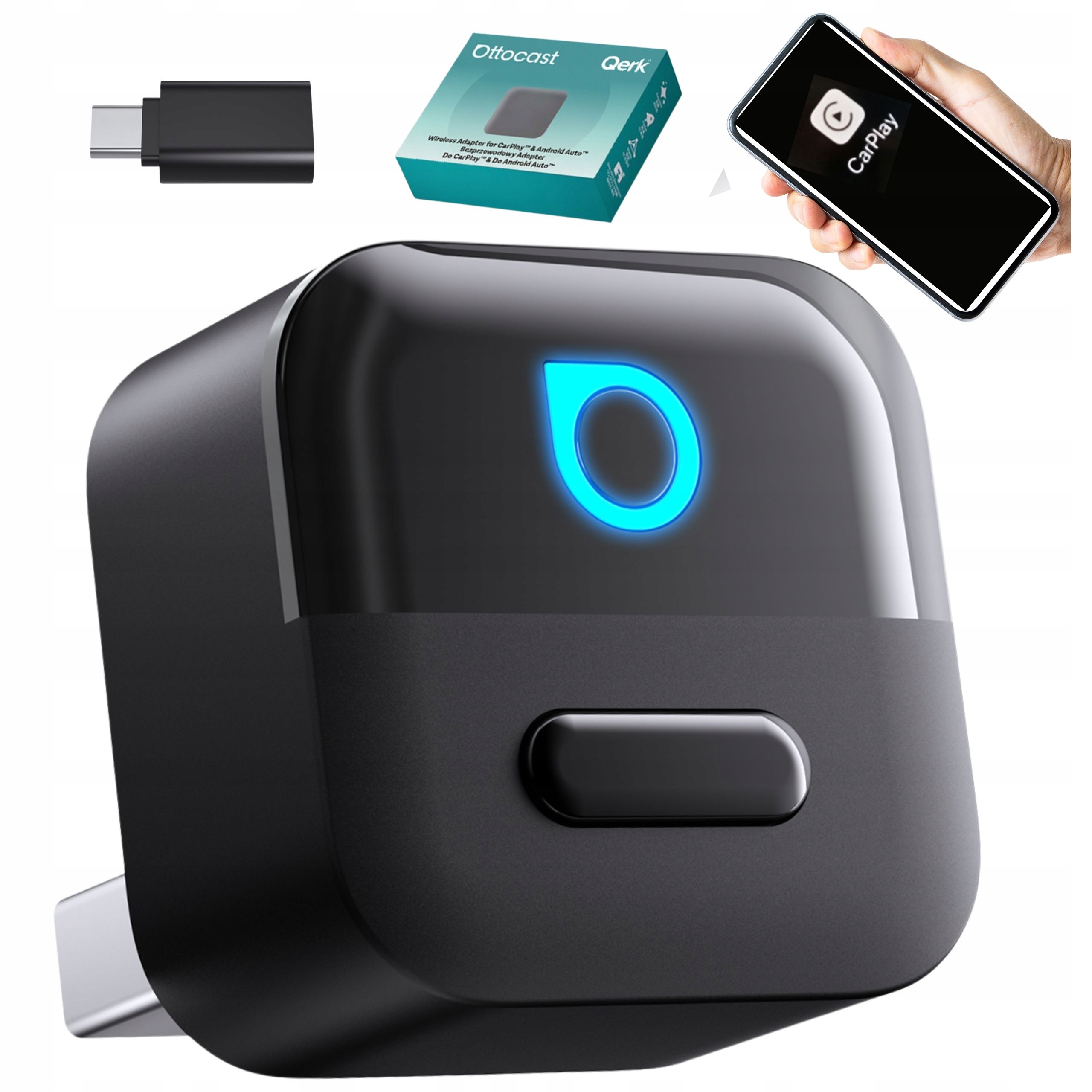 Bezprzewodowy adapter do Android Auto i CarPlay WiFi 6 Dual Phone 2w1 BT5.4