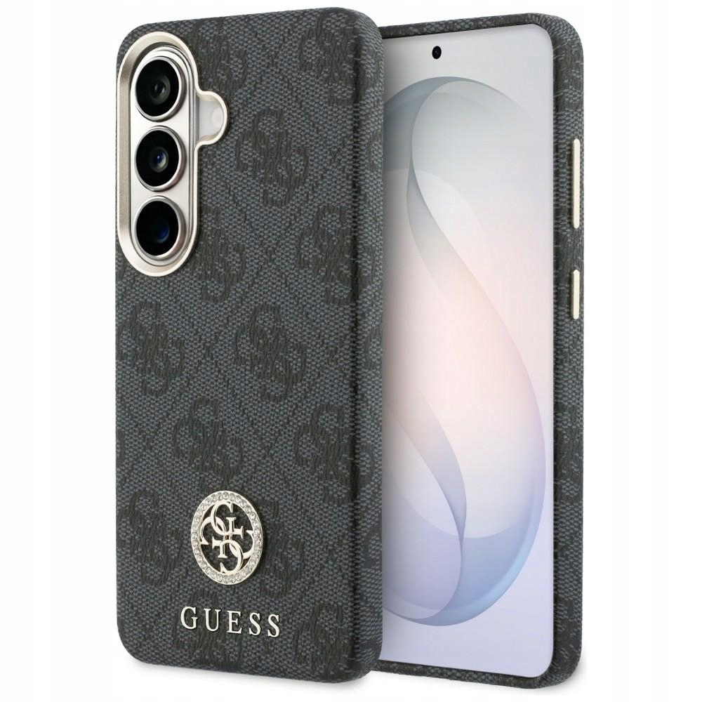 Etui Guess 4G Rhinestone Round Logo MagSafe na Samsung Galaxy S26 czarne