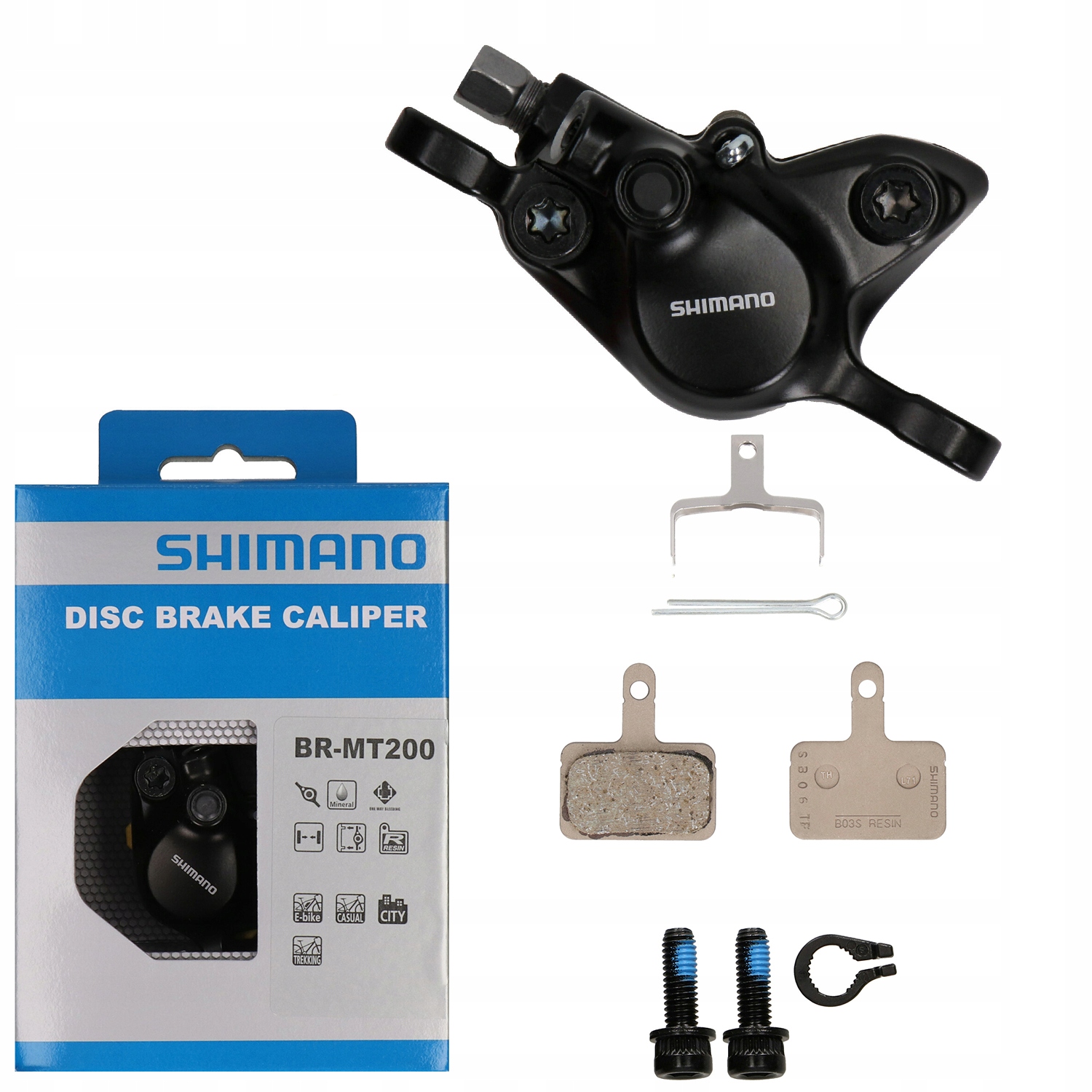 

Shimano BR-MT200 Zacisk hamulca + okła. żyw.
