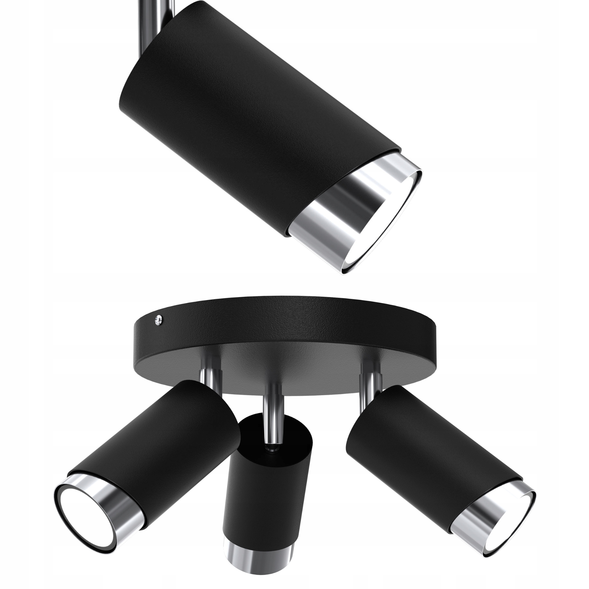 Stropní Svítidlo Reflektor Spot Černý Chrom Nastavitelná Led GU10 Polská Lampa