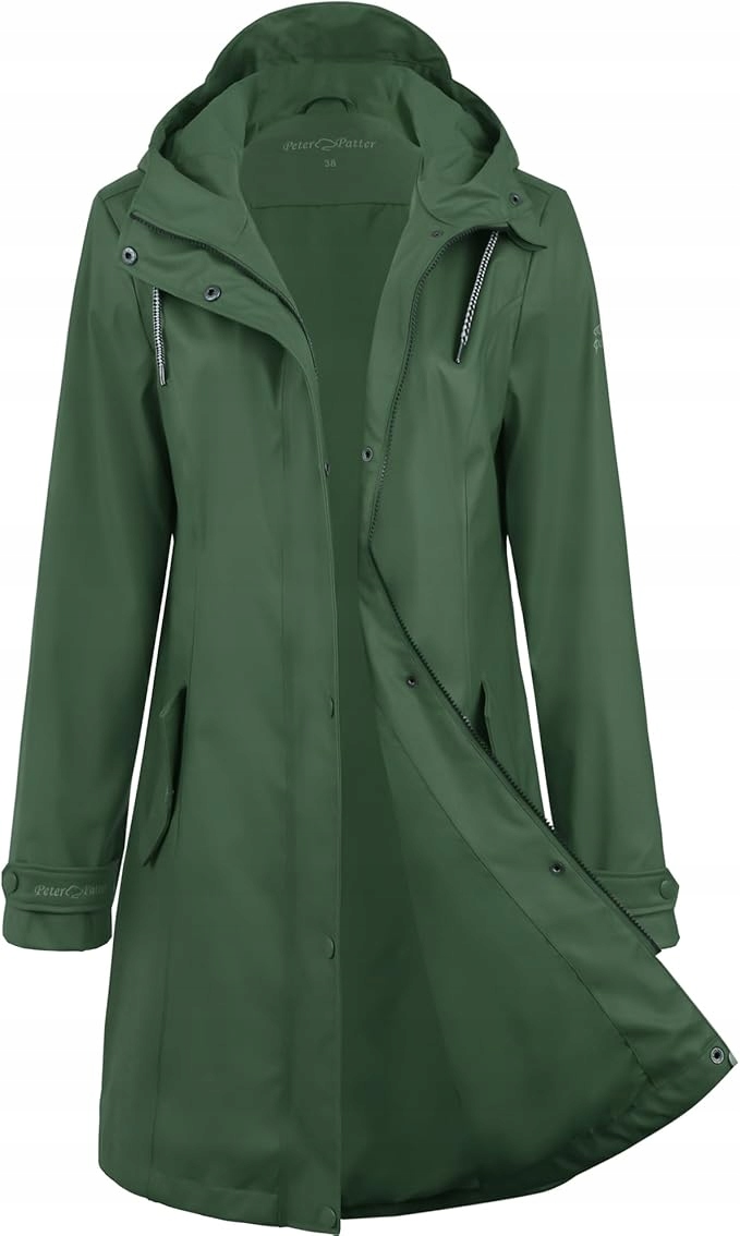 Podzimní Dešťová Bunda 38 Parka Dlouhá S Kapucí Voděodolná