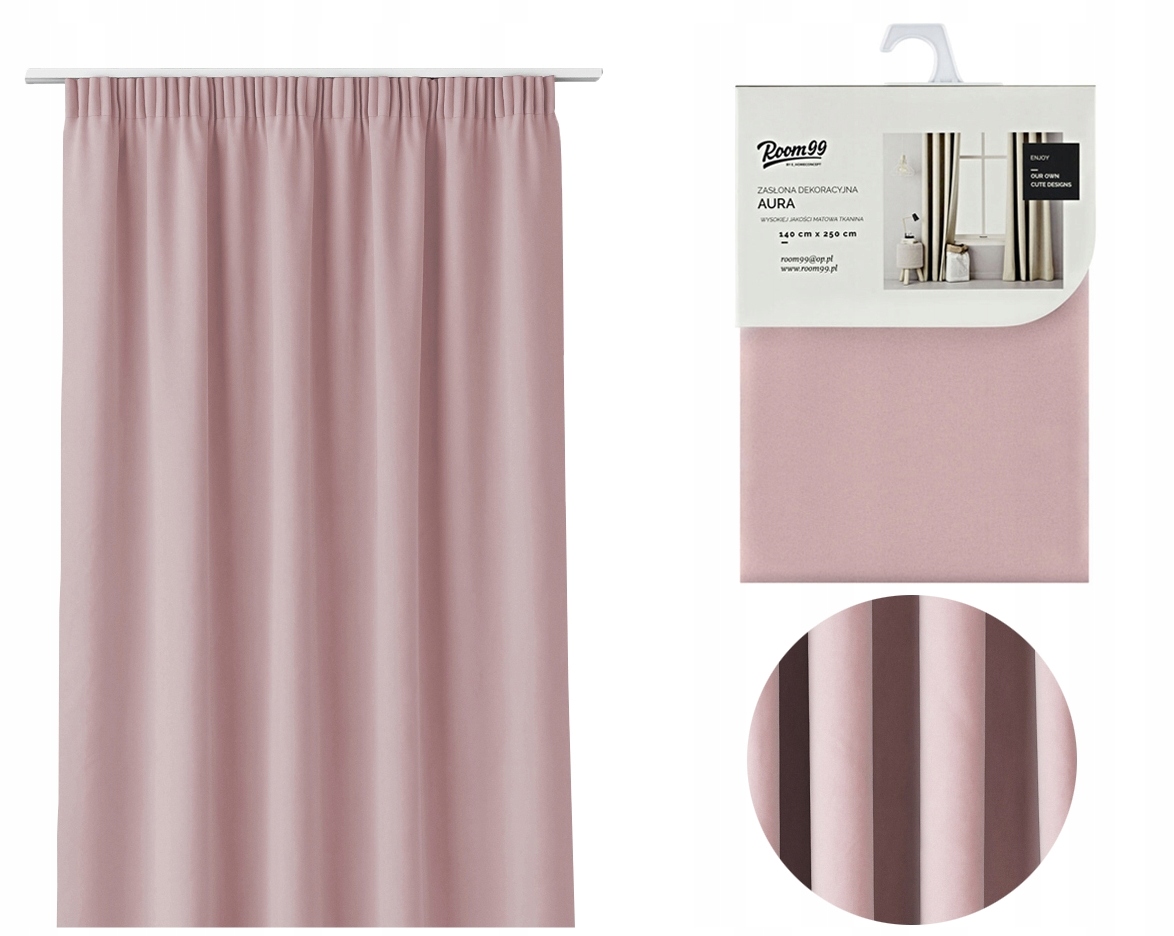 

Designerska Zasłona Gotowa Na Taśmie 140x250 Żabki