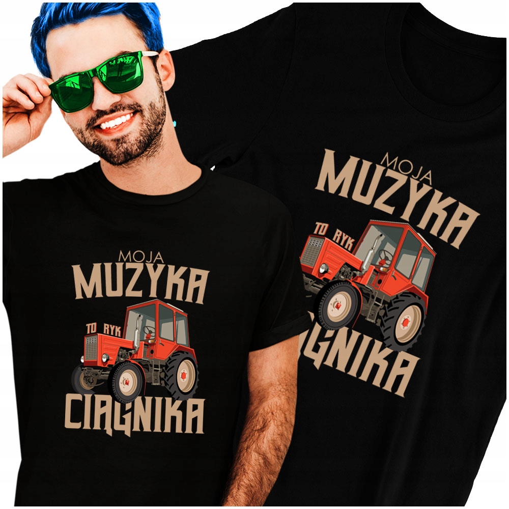 

Moja Muzyka to ryk ciągnika Śmieszna Koszulka L