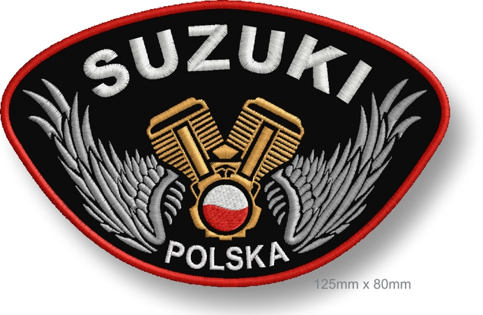 Naszywka termo Suzuki Polska 125mm x 80mm Haft