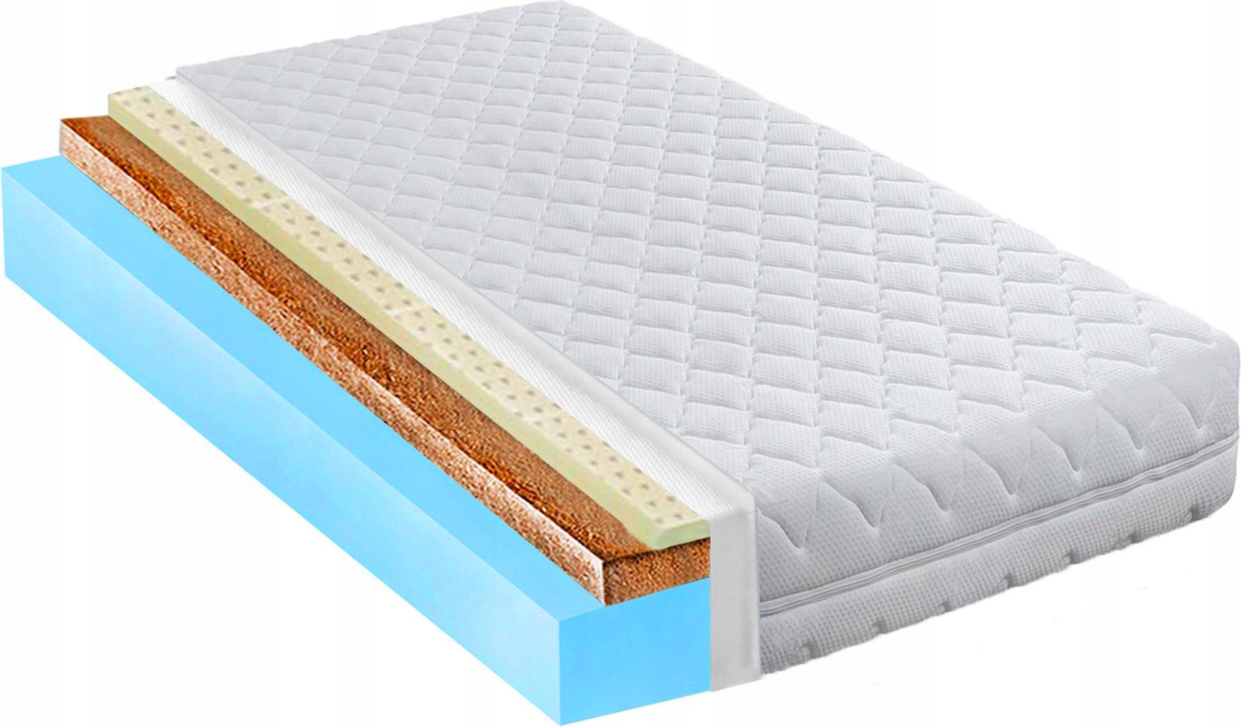 Materac piankowy Przewiewny 120x190 lateks kokos h1 h3 15cm usztywniony
