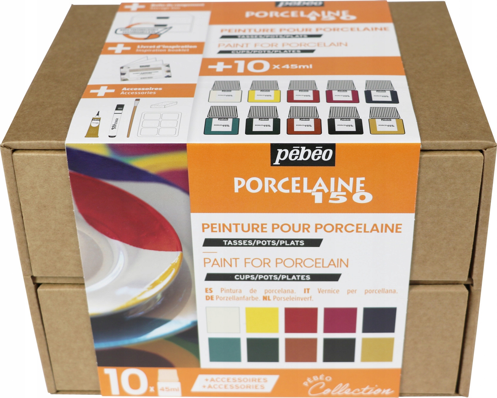 Pebeo Porcelaine 150 sada barev 10x45 ml+příslušenství.