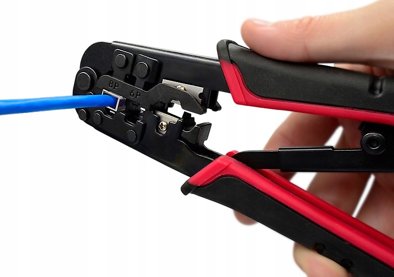 Zaciskarka Klanet RJ45/RJ12/RJ11 3w1 z funkcją ściągania izolacji