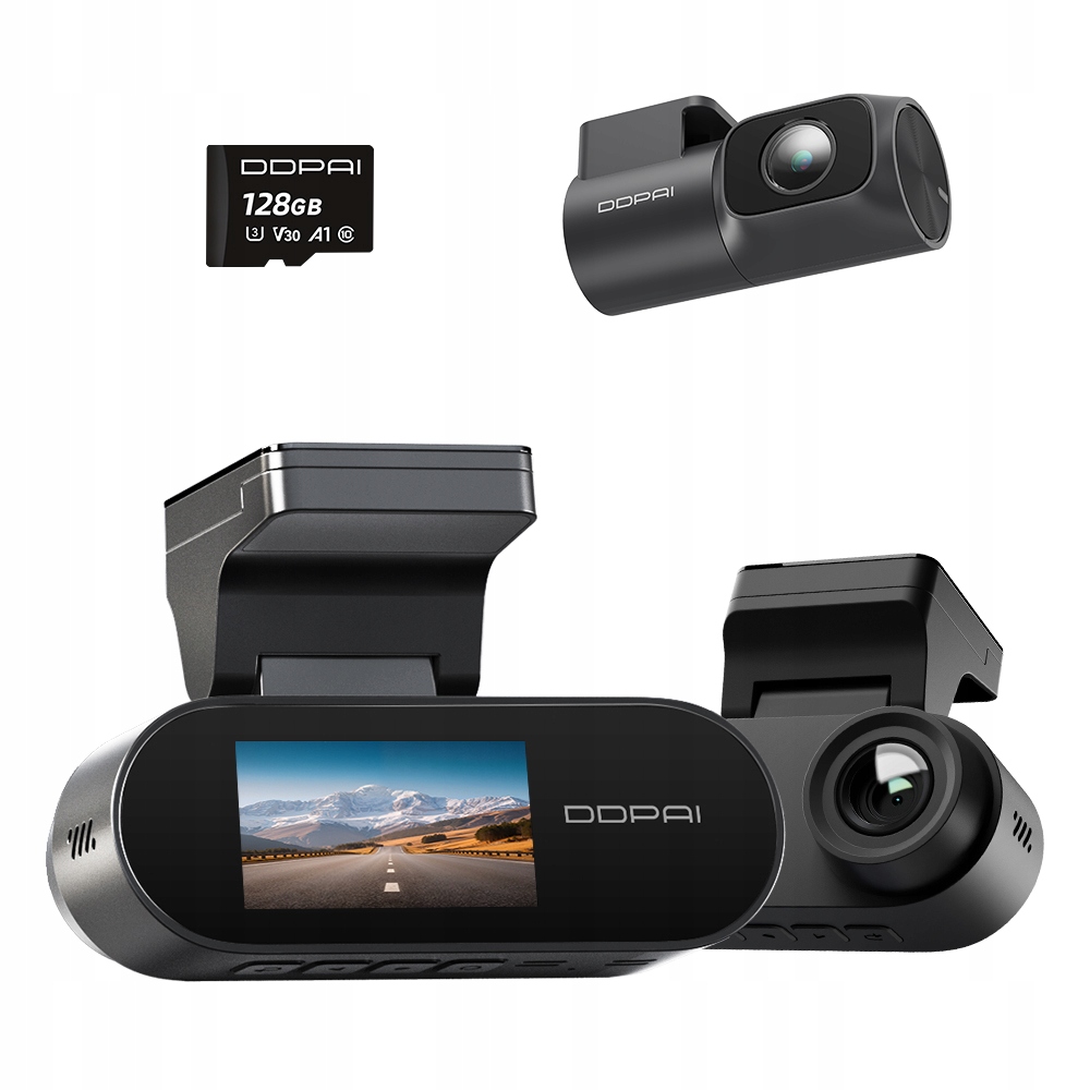 Automobilová Kamera Ddpai Videorekordér N2 Dual 2K Wifi Bt Zadní +128GB