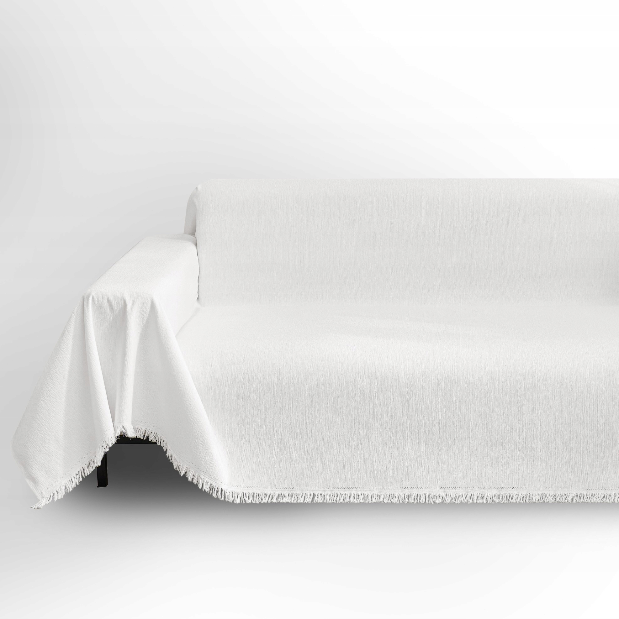 Filumi Potah na pohovku rohový přehoz žinylka Bílý 180x340