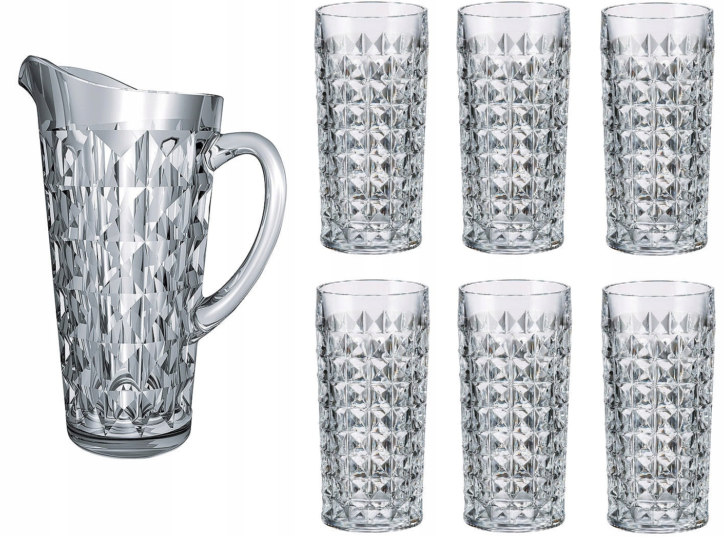Bohemia Diamond Súprava džbán 1,2 l 6 pohárov 260 ml