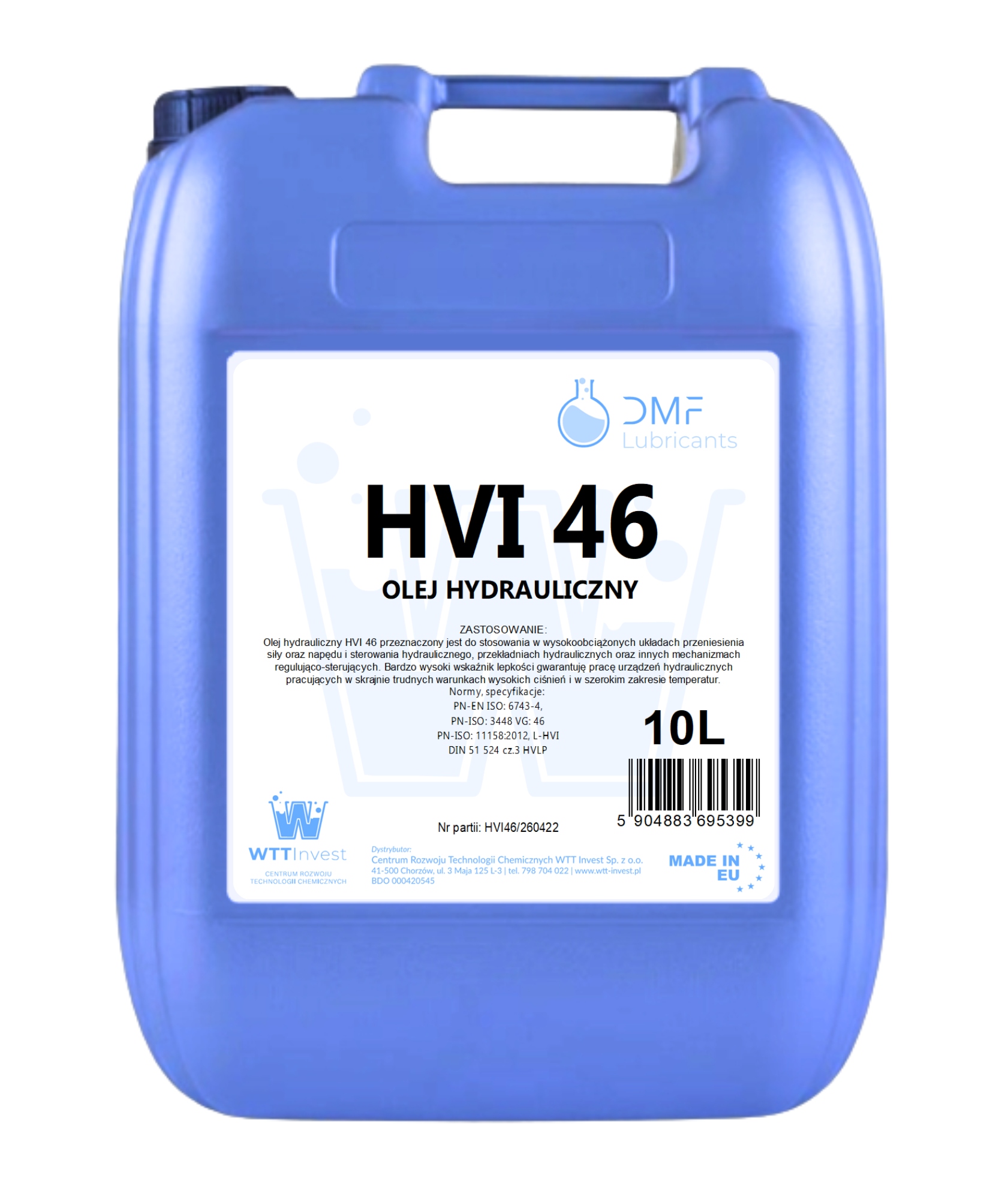 Olej hydrauliczny Dmf Hvi 46 10L Din 51 524 cz.3 Hvlp Vg 46