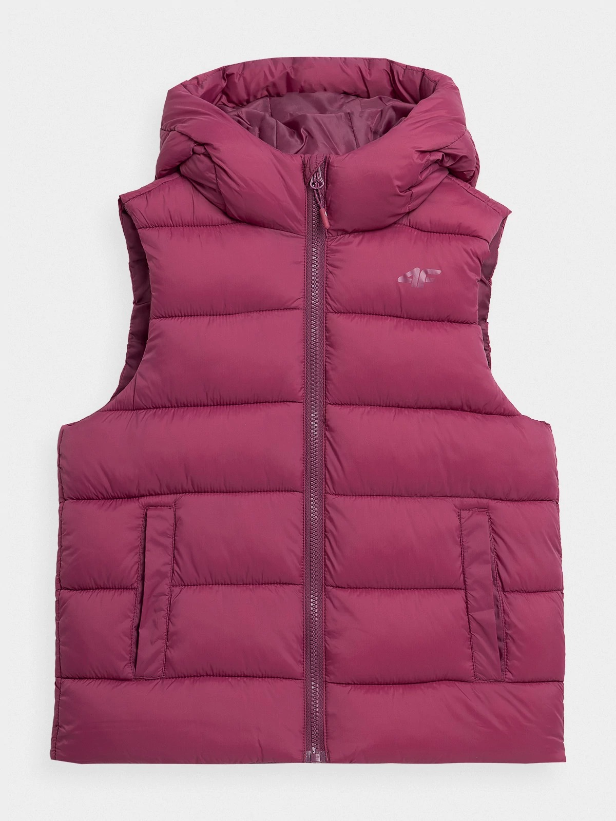 BEZRĘKAWNIK 4F PUCHOWY DZIEWCZYNKA KAMIZELKA Z KAPTUREM DZIEWCZĘCA R. 164 Rozmiar 164