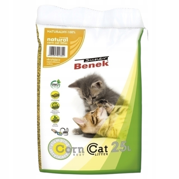 Levně Benek Stelivo pro kočky kukuřičné Corn Cat 25L