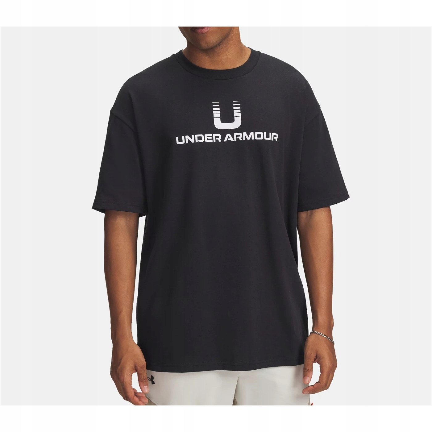 Pánské Tričko Under Armour Hwt U Logo Bavlněné Černé S s výstřihem