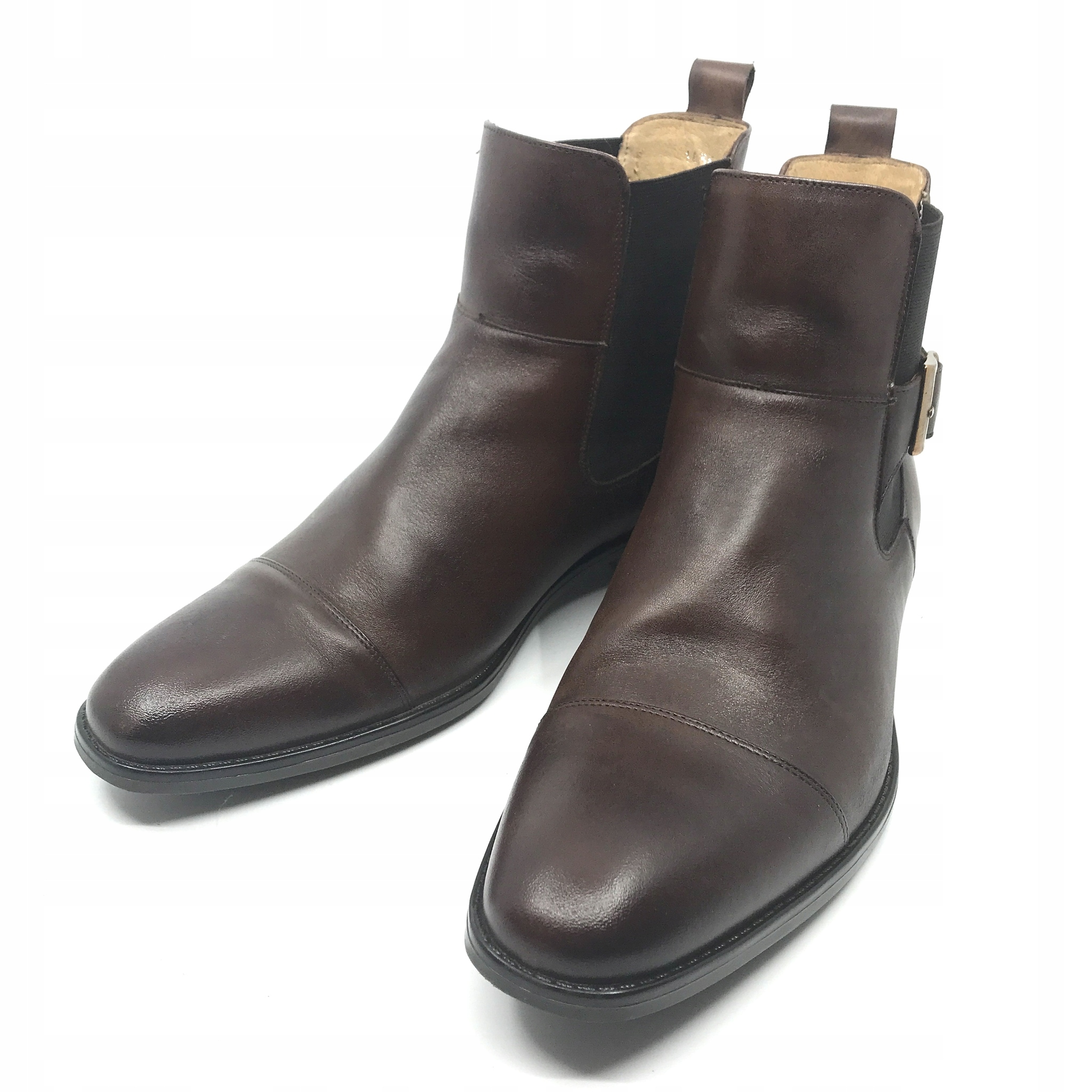 BUTY SZTYBLETY MĘSKIE SKÓRA BRĄZ 41 27,5 cm PAN Model 1436