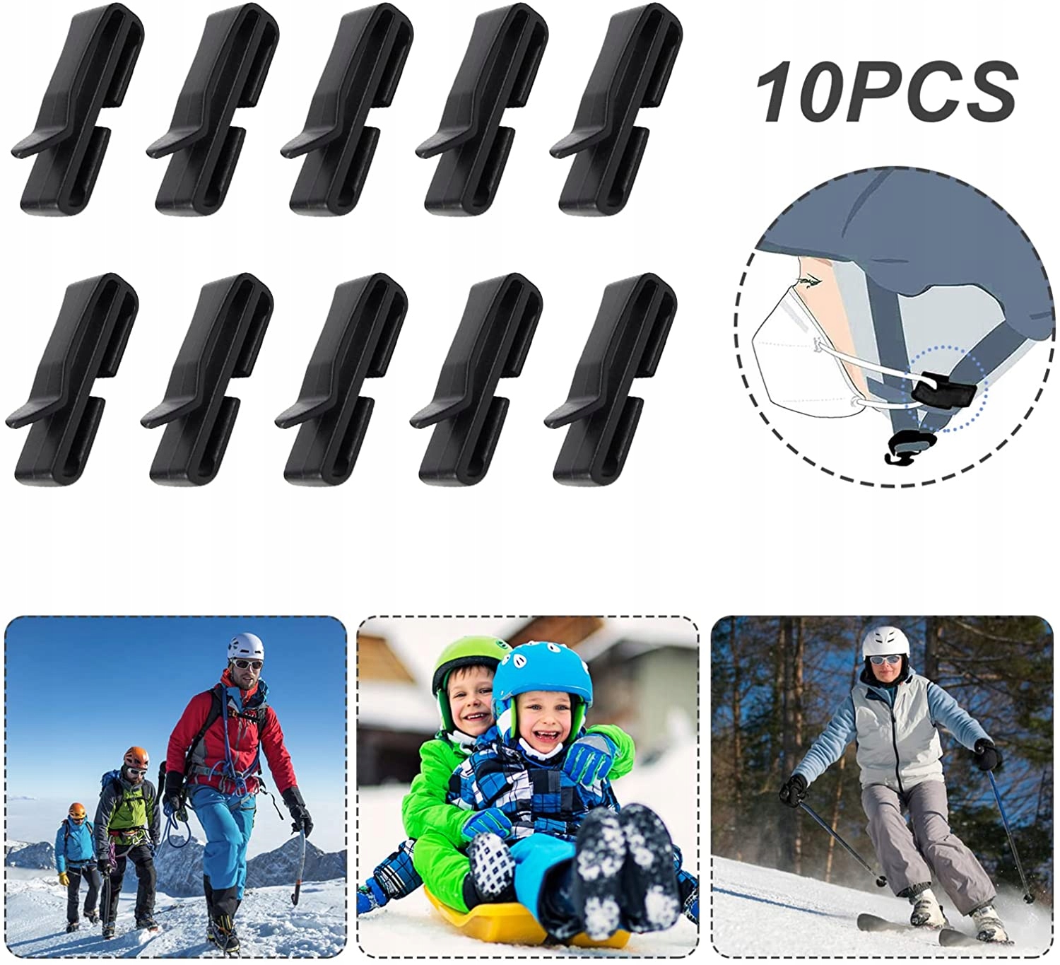 10X Zacisk do Maski na Kask Narciarski Marka Inna marka