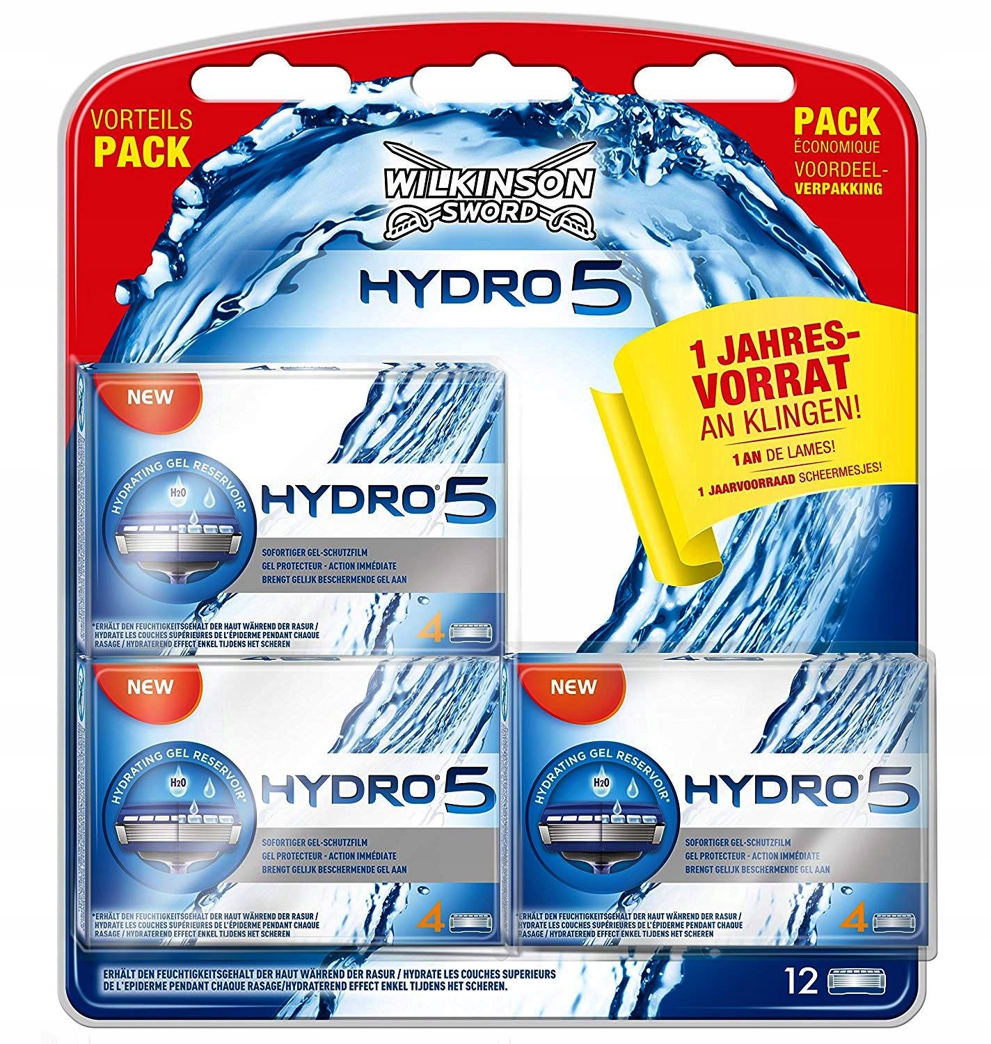 WILKINSON HYDRO 5 NOŻYKI ROCZNY ZAPAS z NIEMIEC