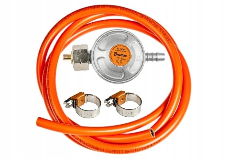 Zestaw przyłączeniowy do gazu Reduktor Butli 11kg Wąż Do Gazu 2M Opaski